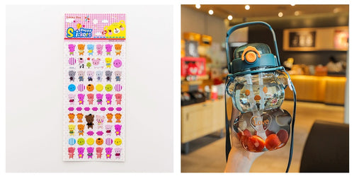 Internet Celebrity Bear Water Summer Student Cute Personality Double Drink Large Capacity Plastic Cup With Straw