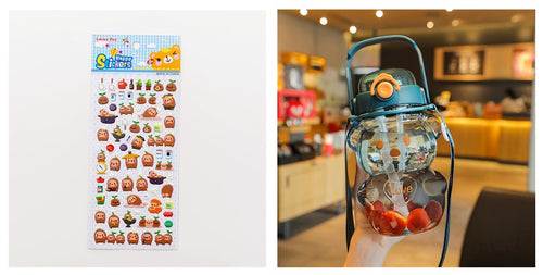 Internet Celebrity Bear Water Summer Student Cute Personality Double Drink Large Capacity Plastic Cup With Straw