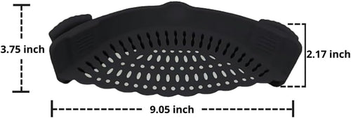 Kitchen Gizmo Snap N' Strain - Silicone Clip-On Colander, Heat Resistant Drainer for Vegetables and Pasta Noodles, Kitchen Gadgets for Bowl, Pots, and Pans - Essential Home Cooking Tools - Blue