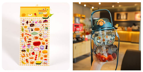 Internet Celebrity Bear Water Summer Student Cute Personality Double Drink Large Capacity Plastic Cup With Straw