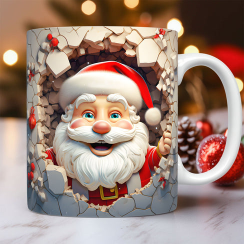 Christmas Theme Ceramic Mug 3D Santa Claus Coffee Cup Kitchen Gadgets