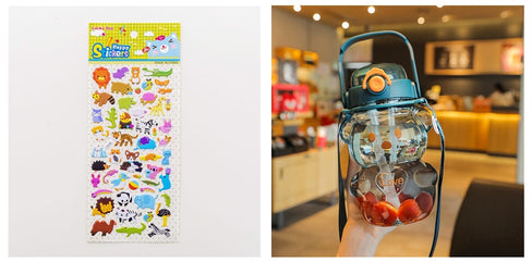 Internet Celebrity Bear Water Summer Student Cute Personality Double Drink Large Capacity Plastic Cup With Straw