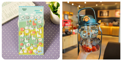 Internet Celebrity Bear Water Summer Student Cute Personality Double Drink Large Capacity Plastic Cup With Straw