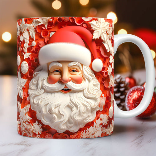 Christmas Theme Ceramic Mug 3D Santa Claus Coffee Cup Kitchen Gadgets